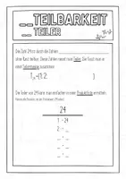 Vorschau - Merkblätter - Merkhefteinträge: Teilbarkeit und Brüche (Klasse 6) - Seite 1