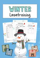 Vorschau - Arbeitsblätter - Winter Leseübung Grundschule Lesen DaZ Leseförderung - Deckblatt