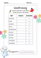 Vorschau - Arbeitsblätter - Winter Leseübung Grundschule Lesen DaZ Leseförderung - Seite 1