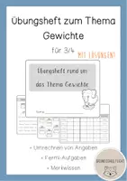 Vorschau - Unterrichtsreihen - Übungsheft rund um das Thema Gewichte (Klasse 3/4) - Deckblatt