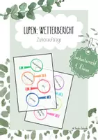 Vorschau - Aufgabenkarten - Zuhöraufträge Wetterbericht (Lupen) - Deckblatt