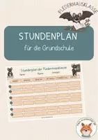 Vorschau - Merkblätter - Fledermausklasse- Stundenplan - Deckblatt