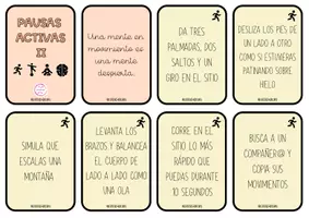 Vista previa - Juegos / Gamificación - TARJETAS PARA PAUSAS ACTIVAS II - página 1