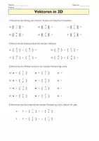 Vorschau - Arbeitsblätter - Analytische Geometrie - Vektoren in 2D Teil 2 (mit Zufallsaufgaben-Generator) - Seite 1