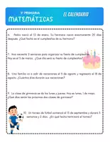 Vista previa - Hojas de trabajo - 3P MATEMATICAS T7 EL CALENDARIO Y LAS HORAS - página 2