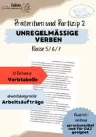 Vorschau - Arbeitsblätter - unregelmäßige Verben: Präteritum und Partizip 2 - Deckblatt