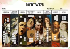 Vorschau - Arbeitsblätter - Barock Mood Tracker, Stimmungstracker, Emotionen Lernen - Seite 1