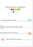 Vista previa - Hojas de trabajo - Expresando mis sentimientos - Portada