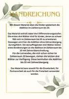 Vorschau - Fördermaterial/Inklusion - Zahlen Domino -Addition ZR bis 20 mit/ohne Zehnerübergang - Seite 2