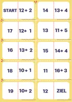 Vorschau - Fördermaterial/Inklusion - Zahlen Domino -Addition ZR bis 20 mit/ohne Zehnerübergang - Seite 3