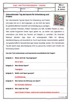 Vorschau - Arbeitsblätter - 04-06 Internationaler Tag des Sports für Entwicklung und Frieden - Seite 1