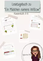 Vorschau - Unterrichtsreihen - Lesetagebuch "Ein Mädchen namens Willow" mit Lösungen - Deckblatt
