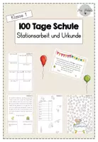 Vorschau - Arbeitsblätter - Bundle 100 Tage Schule feiern - Neutral und Otterklasse - Deckblatt