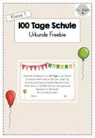 Vorschau - Anderer Materialtyp - Urkunde 100 Tage Schule Freebie - Deckblatt