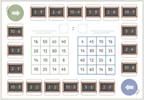 Vorschau - Stationenlernen - 5x Bingo-Spiel 1x1, kleines Einmaleins, differenziert, Kernaufgaben, gemischte Aufgaben - Seite 1