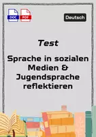 Vorschau - Arbeitsblätter - Test – Deutsch – Sprache in sozialen Medien & Jugendsprache reflektieren – 8./9. Klasse – Mit Lösungen - Deckblatt