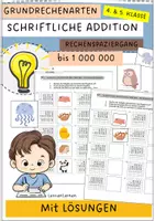 Vorschau - Arbeitsblätter - Schriftliche Addition bis 1 000 000 (Rechenspaziergang, Grundrechenarten) - Deckblatt