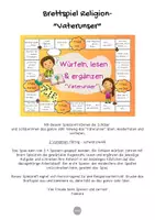 Vorschau - Spiele - Religion - Brettspiel "Vaterunser" | Vaterunser Grundschule | Religion Klasse 2, 3 & 4 | Vater unser spielerisch üben | Brettspiel Religion - Seite 1