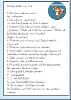 Vorschau - Unterrichtsreihen - Arbeitsblätter D, d Grundschrift Wochenplan Buchstabeneinführung - Seite 1