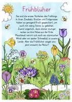 Vorschau - Arbeitsblätter - Frühblüher im Sachunterricht kostenloses Themenplakat I Lesetext und Ausmalbild - Seite 1