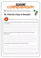 Vorschau - Arbeitsblätter - Reading Comprehension - St. Patrick's Day in Sweden+ Solutions - Seite 3