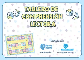 Vista previa - Hojas de trabajo - JUEGO TABLERO COMPRENSIÓN LECTORA - página 1