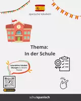 Vorschau - Bildkarten - Spanische Redekarten "In der Schule" - Seite 1