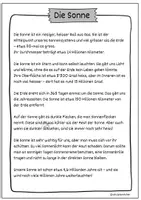 Vorschau - Stationenlernen - Steckbrief Sonne (Suchsel/Lückentext) - NMG/Sachkunde - Seite 1