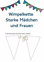 Vorschau - Mal- und Bastelvorlagen - Wimpelkette - 20 Starke Mädchen und Frauen #weltfrauentag - Deckblatt