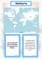 Vorschau - Stationenlernen - Der Andalusier – Steckbrief inklusive – Pferderassen Europas – Montessori Lernkarten (Kontinente entdecken) - Seite 2