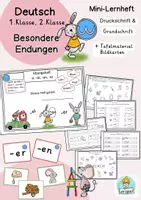 Vorschau - Unterrichtsreihen - Deutsch Miniheft besondere Endungen -e, -el, -er, -en 1.Klasse, 2.Klasse Rechtschreibung - Deckblatt