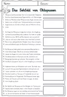 Vorschau - Arbeitsblätter - Lesetext "Das Sehfeld von Oktopussen" - Deckblatt
