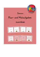 Vorschau - Stationenlernen - Domino Multiplikations- und Additionsaufgabe zuordnen - Deckblatt