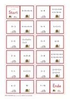 Vorschau - Stationenlernen - Domino Multiplikations- und Additionsaufgabe zuordnen - Seite 1