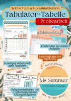 Vorschau - Arbeitsblätter - WiK - Tabulator + Tabellen, Aufgabenheft, 7 Übungsaufgaben + Probearbeit - Deckblatt