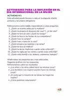 Vista previa - Otros - Día internacional de la mujer. Actividades de reflexión - página 1