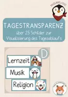 Vorschau - Poster - Pinguinklasse- Tagestransparenz/ Stundenplan - Deckblatt
