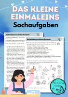 Vorschau - Arbeitsblätter - Sachaufgaben zum kleinen Einmaleins: Gemischte Aufgaben zu allen Reihen - Deckblatt