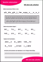 Vorschau - Arbeitsblätter - Mit dem abc arbeiten | Das Alphabet kennenlernen - Seite 1