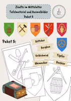 Vorschau - Mal- und Bastelvorlagen - Zünftwappen - Tafelmaterial und Ausmalbilder - Paket 5 - Deckblatt