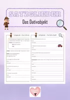 Vorschau - Arbeitsblätter - Satzglieder | Das Dativobjekt | Arbeitsblätter | Klasse 5,6 | Deutsch - Deckblatt