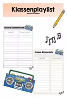 Vorschau - Arbeitsblätter - Klassenplaylist/ Liedwünsche Aushang - Deckblatt