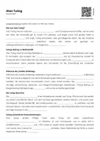 Vorschau - Arbeitsblätter - Alan Turing (Lückentext, Erklärvideo, Übungen) - Deckblatt
