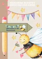 Vorschau - Mal- und Bastelvorlagen - Geschenkanhänger Bleistift Einschulung Biene – Das perfekte Geschenk zum Schulanfang - Deckblatt