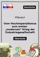 Vorschau - Arbeitsblätter - Klausur: Imperialismus aus der Sicht der Kolonisierten – Widerstand, Repression und Erinnerung als PDF und Word-Datei - Deckblatt