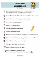 Vorschau - Arbeitsblätter - Text der Woche - Leselotse & Arbeitslotse - Seite 1