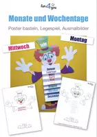 Vorschau - Stationenlernen - Monate und Wochentage mit Clown Coco - Deckblatt