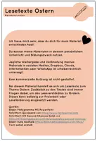 Vorschau - Arbeitsblätter - Lesetexte Ostern (Klasse 2-4) - Seite 1