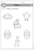 Vorschau - Arbeitsblätter - Ostern Arbeitsblatt Hörverstehen differenziert - DaZ DaF Sprachförderung - Seite 2