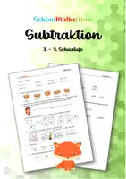 Vorschau - Arbeitsblätter - Subtrahieren mit natürlichen Zahlen - Deckblatt
